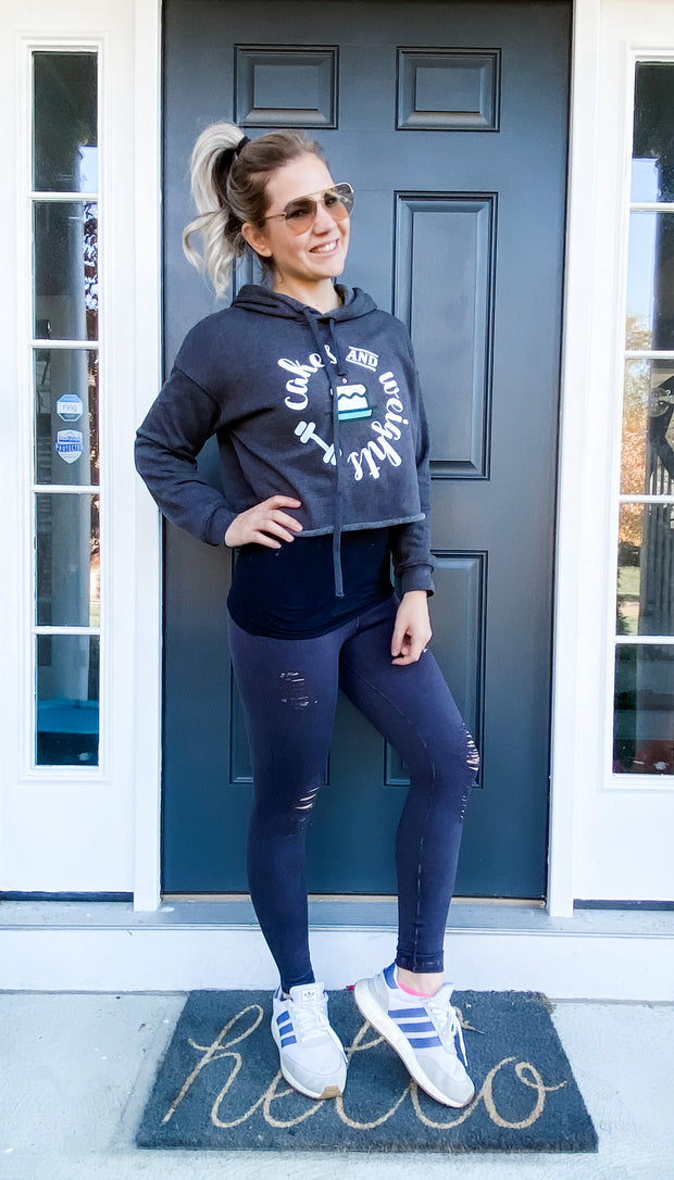 Cakes & Weights Crop Hoodie