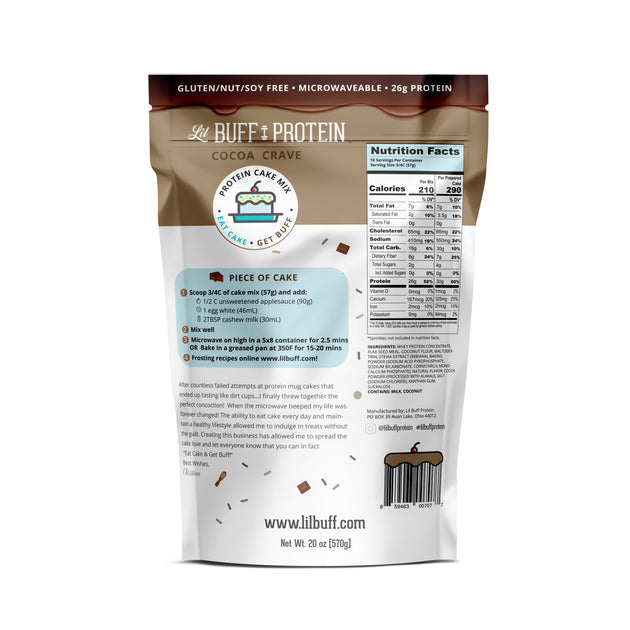 Bulk Mix Cocoa Crave- 10 servings – Lil Buff Protein Cake Mix